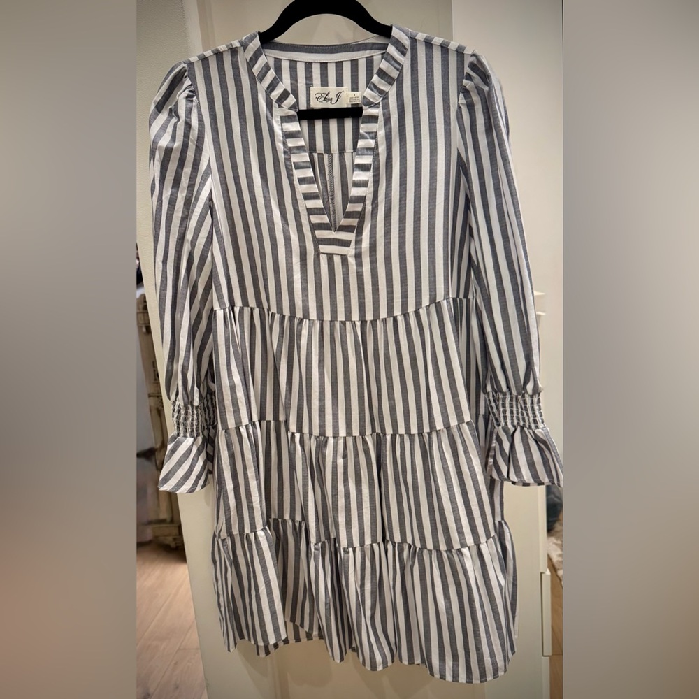 ELIZA J Striped Long Sleeve Dress